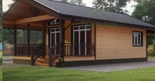 Проект одноэтажного дома из бруса с террасой - Строительство в изобильном от Строй-Збл от 132353 руб.